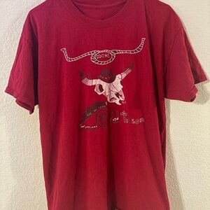 Red Graphic T-Shirt with Tucson Bull Design